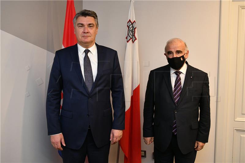 Milanović meets with Malta president in Rome