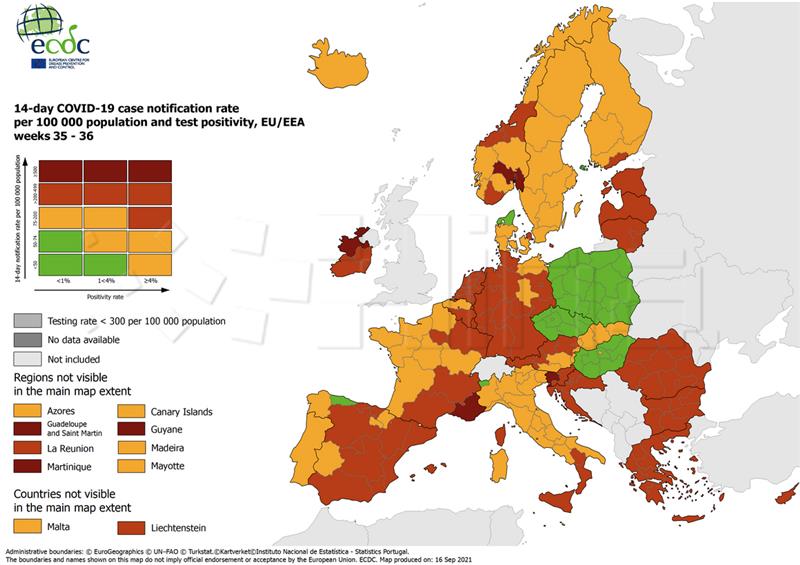 ECDC - Hrvatska i dalje u crvenom 