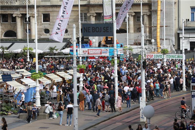 Javno okupljanje na središnjem zagrebačkom trgu pod nazivom "Festival slobode 2.0"