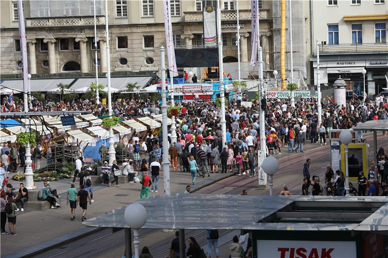 Javno okupljanje na središnjem zagrebačkom trgu pod nazivom "Festival slobode 2.0"