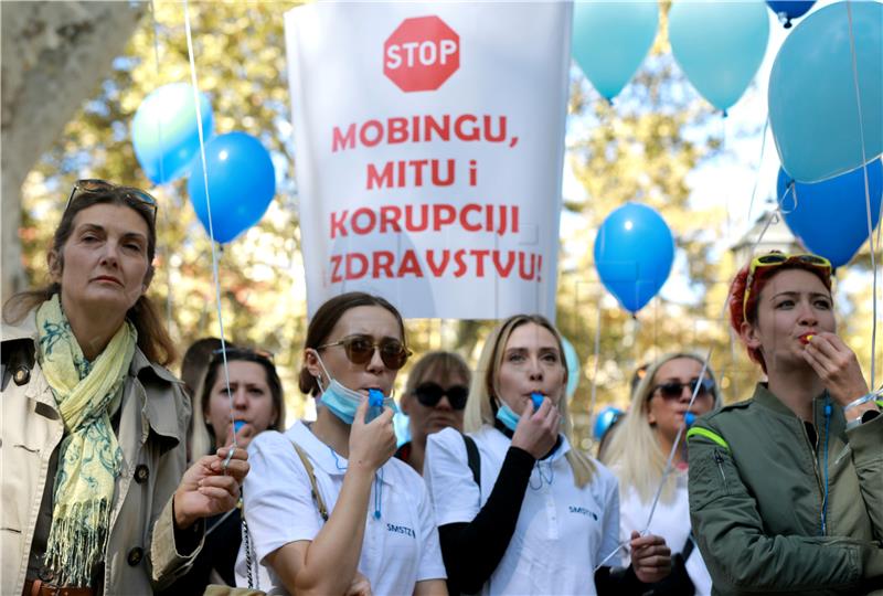 Nurses protest in downtown Zagreb