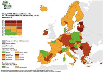 Grad Zagreb tamnocrven na novoj karti ECDC-a 