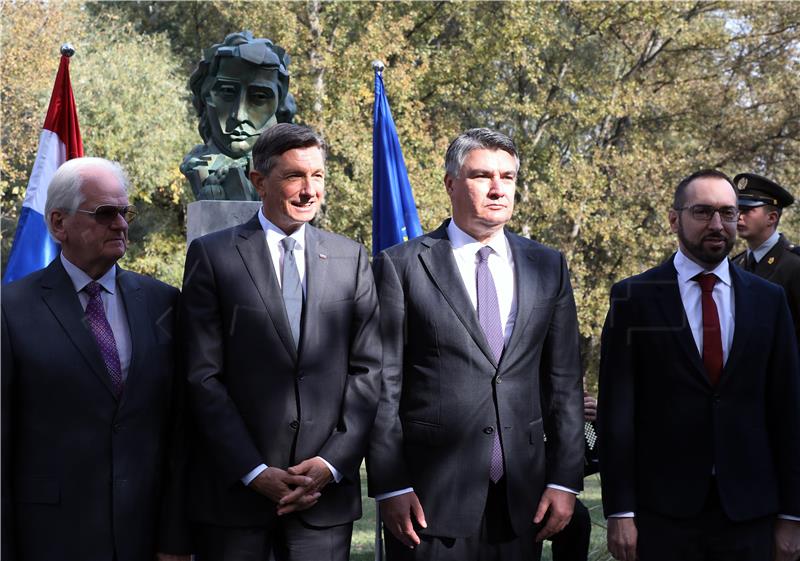 Milanović i njegov slovenski kolega Borut Pahor otkrili spomenik Francu Prešernu