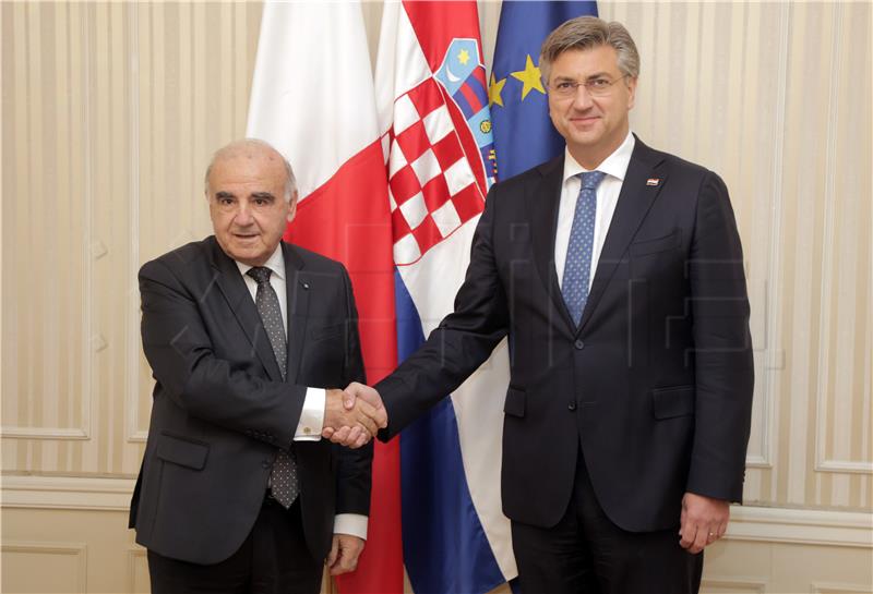 Premijer Andrej Plenković primio predsjednika Republike Malte Georgea Vellu