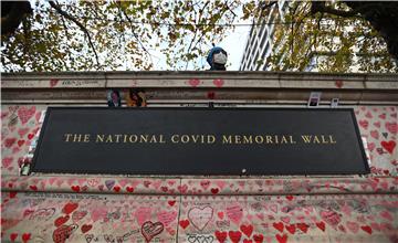 BRITAIN CORONAVIRUS NATIONAL COVID MEMORIAL WALL