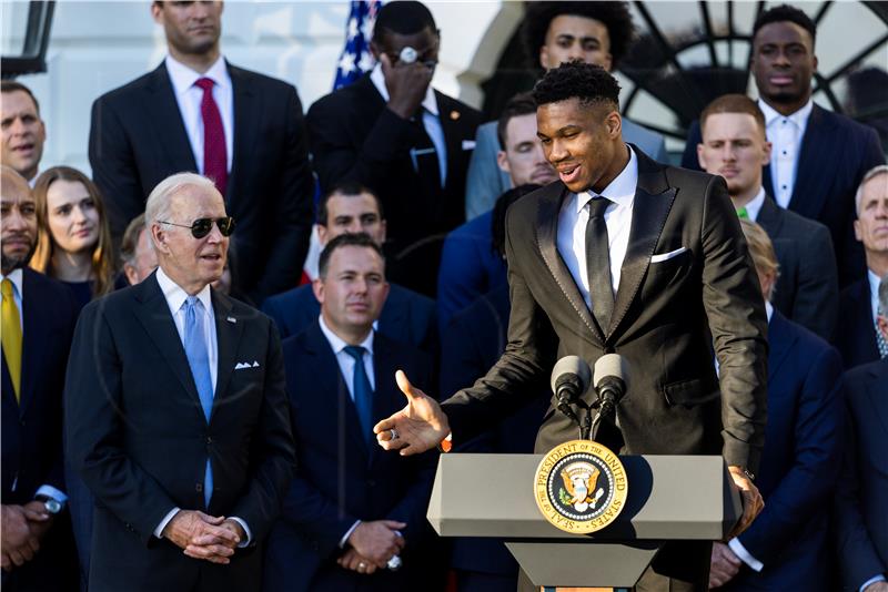 USA BIDEN BASKETBALL NBA MILWAUKEE BUCKS