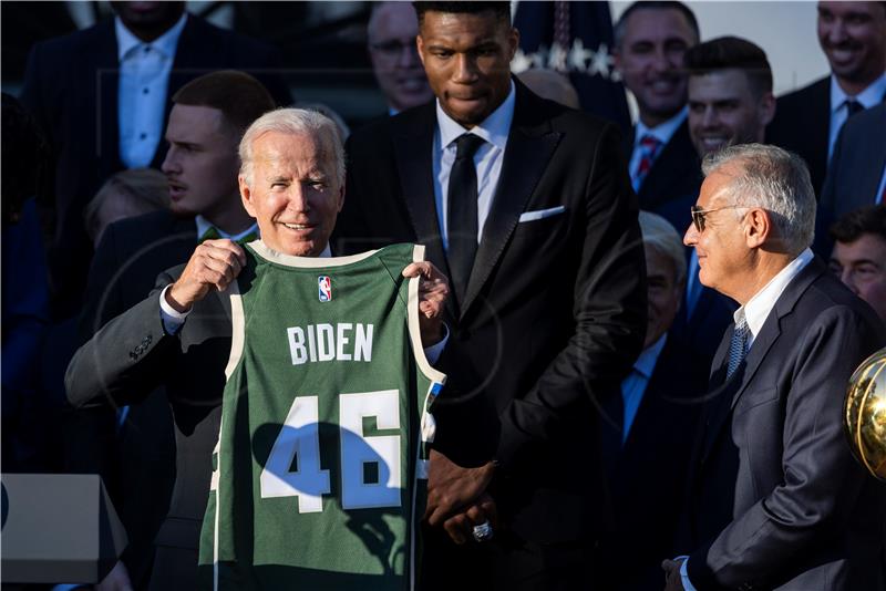 USA BIDEN BASKETBALL NBA MILWAUKEE BUCKS