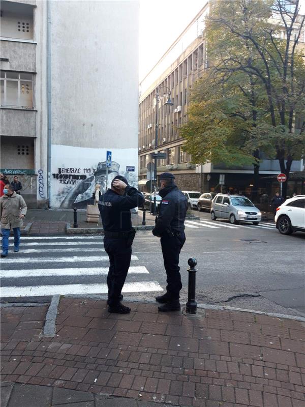 Beograd: Privedena aktivistica nakon što je bacila jaja na mural Ratka Mladića