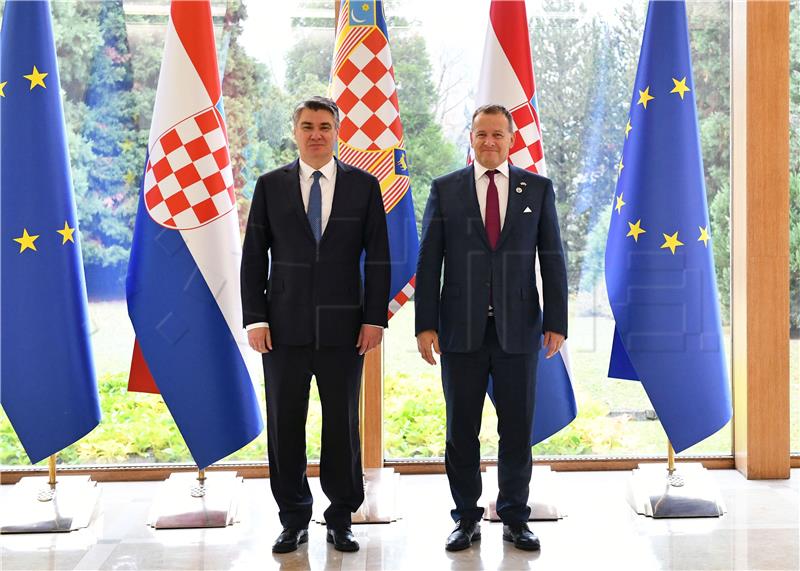 Croatian president meets with visiting Slovak Parliament speaker