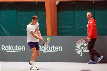 Jutarnji trening hrvatske Davis cup reprezentacije u Torinu