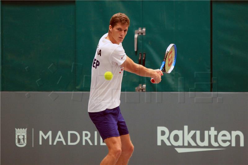 Jutarnji trening hrvatske Davis cup reprezentacije u Torinu