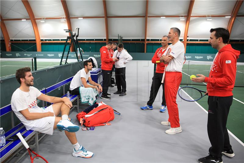 Trening hrvatskih Davis cup reprezentativaca Mate Pavića i Nikole Mektića