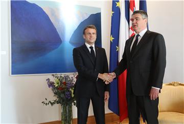 Croatian President Milanović welcomes France's Macron