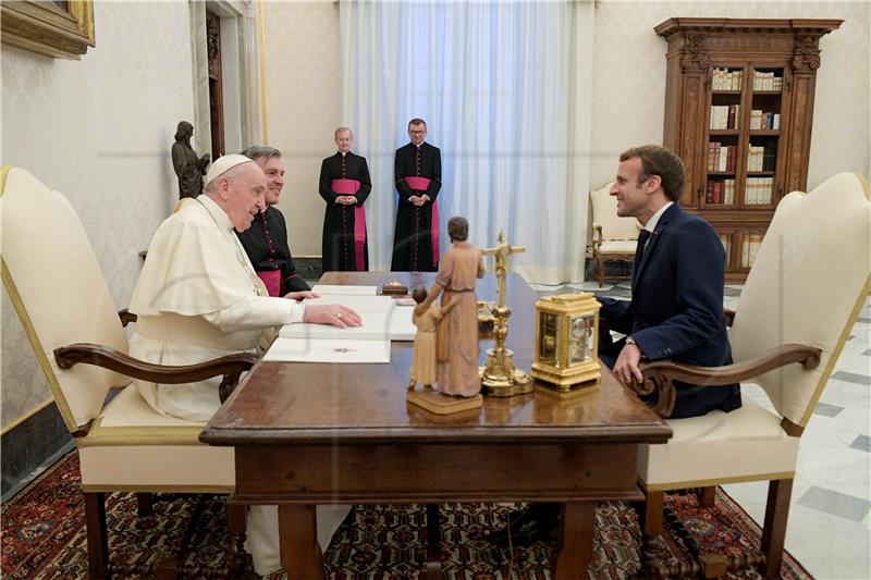 VATICAN POPE MACRON