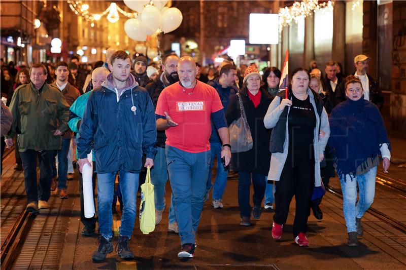 Another protest against COVID certificates held in Zagreb