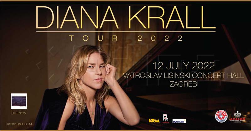 Diana Krall u srpnju 2022. nastupa u Lisinskome