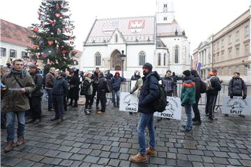 Inicijativa Prava i slobode prosvjeduje na markovom trgu