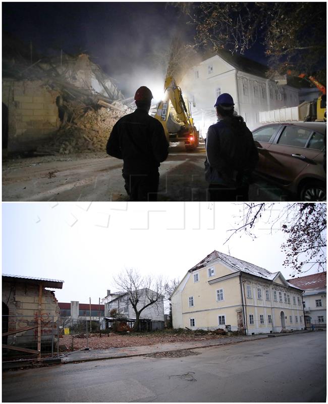 Petrinja na dan potresa i godinu dana kasnije