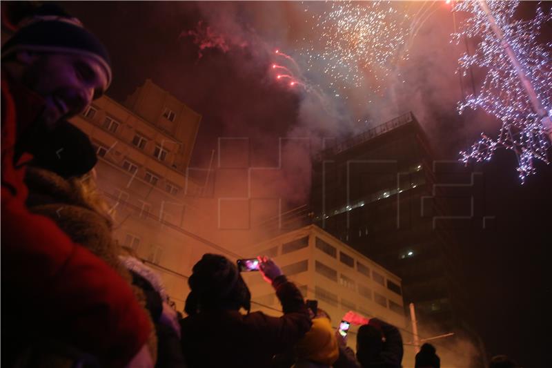 Doček Nove godine na zagrebačkom Trgu bana Josipa Jelačića