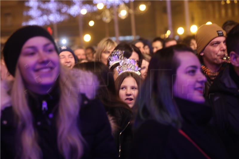 Doček Nove godine na zagrebačkom Trgu bana Josipa Jelačića