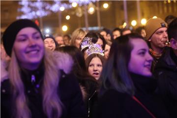 Doček Nove godine na zagrebačkom Trgu bana Josipa Jelačića