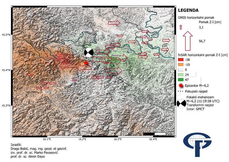 Geodetski fakultet: Petrinjski potres izazvao velike pomake Zemljine kore