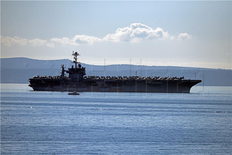 US aircraft carrier docks in Split