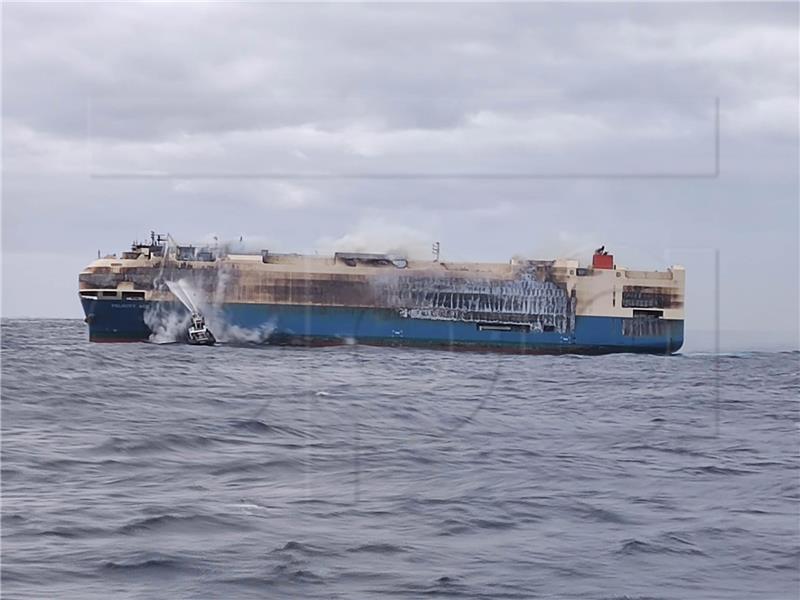 PORTUGAL AZORES CARGO SHIP FIRE