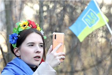 Prosvjed Ukrajinske zajednice pred Ruskim veleposlanstvom