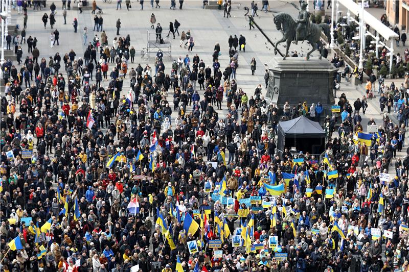 Skup u znak podrške Ukrajini, žrtvi ruske agresije