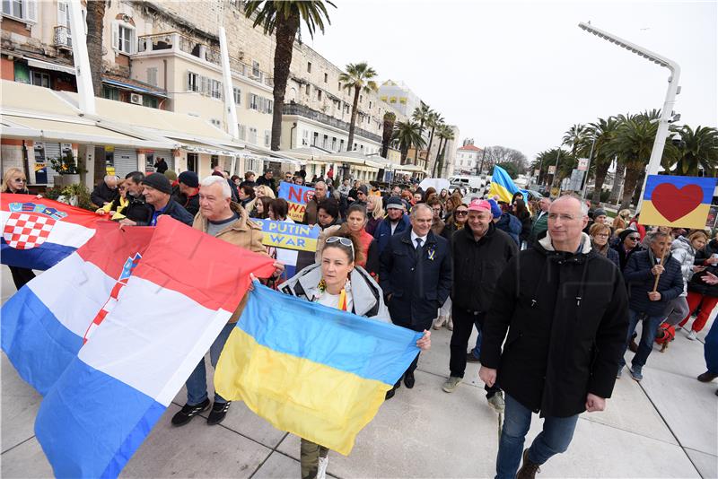 Split: Skup u znak podrške Ukrajini, žrtvi agresije od strane Rusije