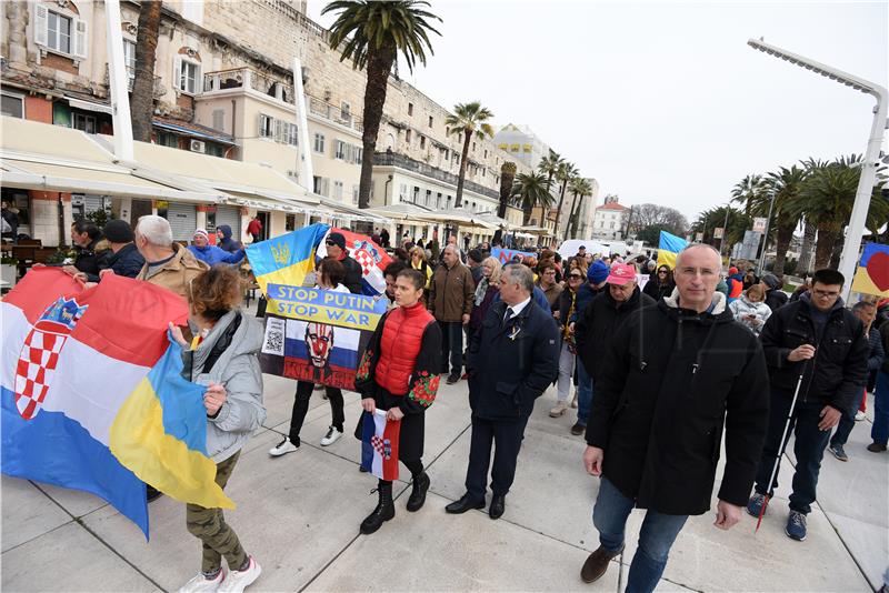 Split: Skup u znak podrške Ukrajini, žrtvi agresije od strane Rusije