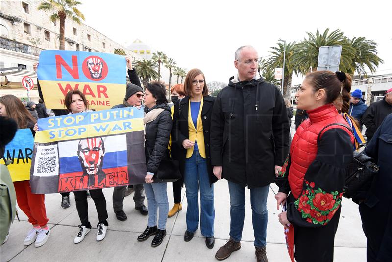 Split: Skup u znak podrške Ukrajini, žrtvi agresije od strane Rusije