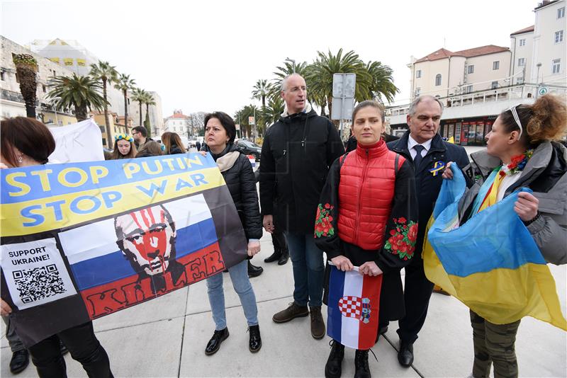 Split: Skup u znak podrške Ukrajini, žrtvi agresije od strane Rusije