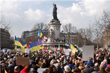 FRANCE PROTEST UKRAINE RUSSIA CONFLICT