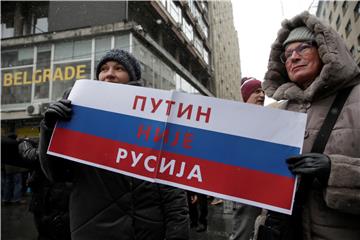 SERBIA PROTEST UKRAINE RUSSIA CONFLICT