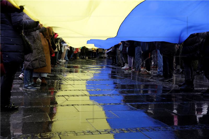 SERBIA PROTEST UKRAINE RUSSIA CONFLICT