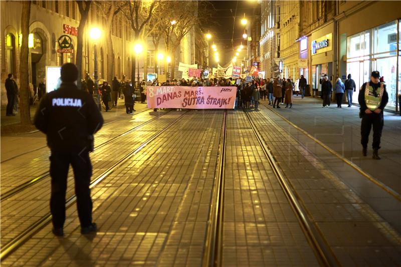 Zagreb: Prosvjedni marš "Noćni marš - 8. mart"