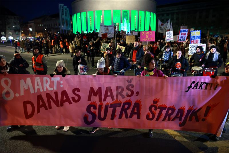 Night March for Women's Rights held in Zagreb