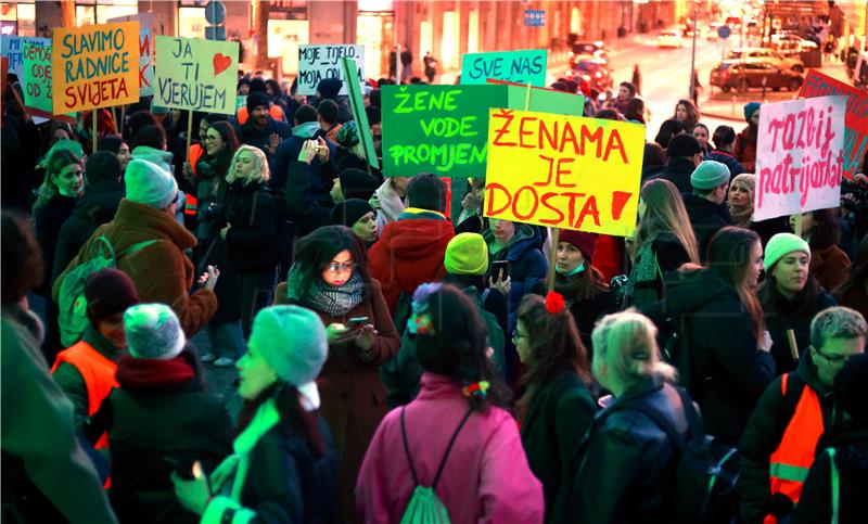 Zagreb: Prosvjedni marš "Noćni marš - 8. mart"