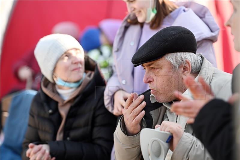 Izbjeglice na graničnom prijelazu Medyka