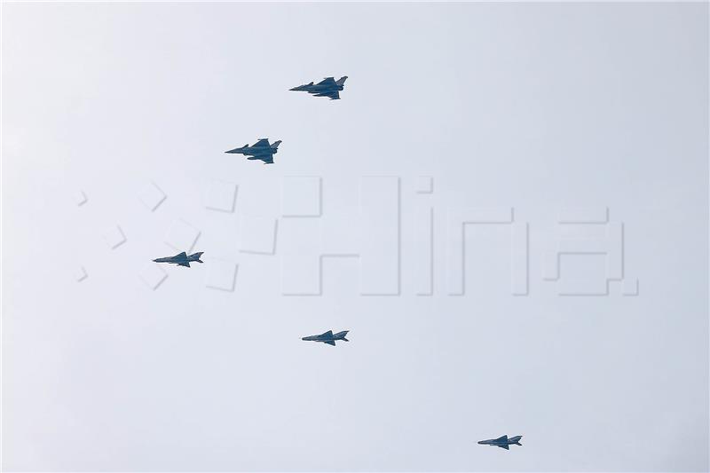 Rafales flying over Zagreb this afternoon