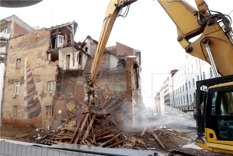 Zagreb: Početak rušenja zgrade oštećene u potresu na adresi Petrinjska ulica 25