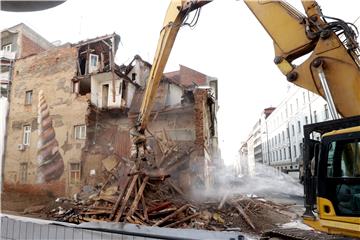 Zagreb: Početak rušenja zgrade oštećene u potresu na adresi Petrinjska ulica 25