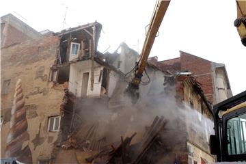 Zagreb: Početak rušenja zgrade oštećene u potresu na adresi Petrinjska ulica 25