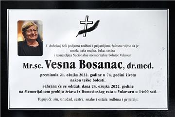 Posljednji ispraćaj Vesne Bosanac