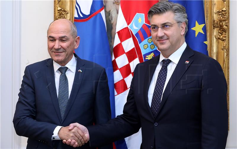 Premijer Plenković primio slovenskog kolegu Janšu