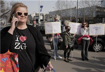 Prosvjed Koordinacije SSSH sindikata Zagrebačkog holdinga