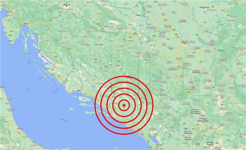 Potres 5,8 stupnjeva Richtera u Hercegovini, osjetio se u Dalmaciji i dijelu BiH 