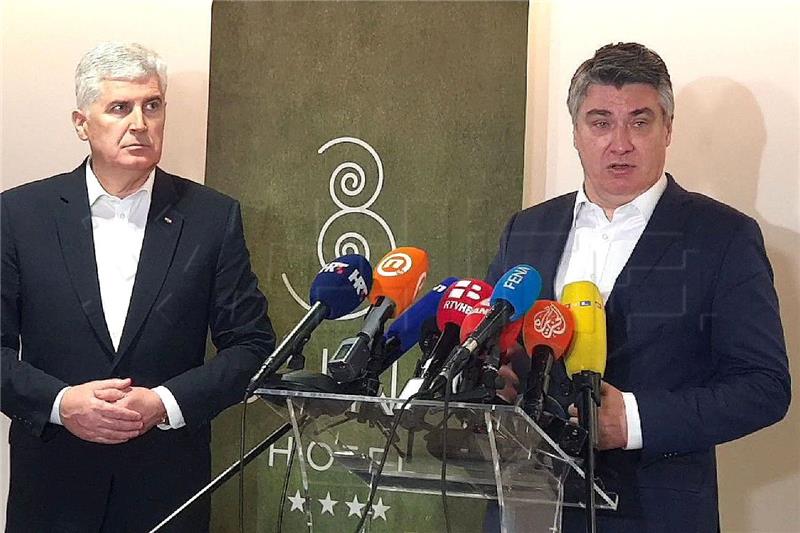 Croatia won't stop advocating BiH Croats' rights, Milanović tells Čović